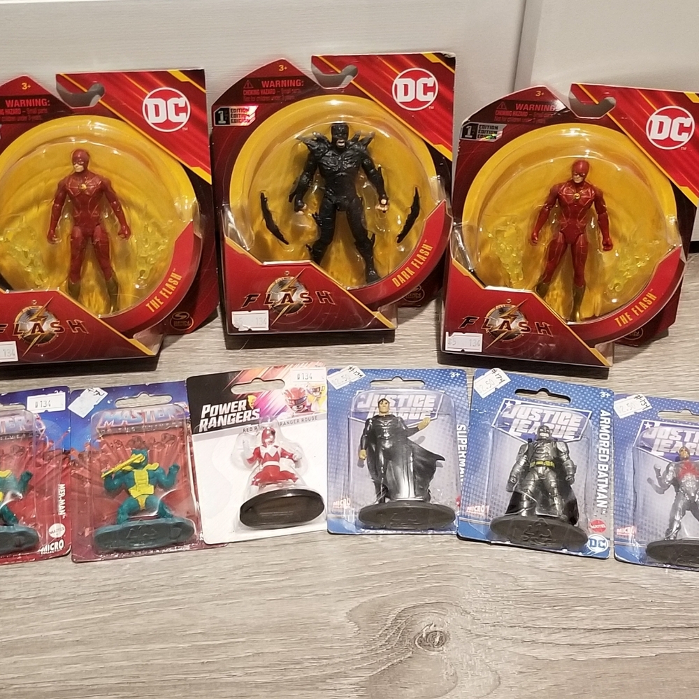 DC Action Figures Lot - Red and Black, Masters Of The Universe, Power Ranger